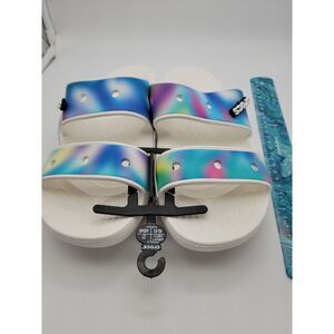 CROCS  Double Strap Slide Sandal Womens Size: 11    New‎ Rainbow Colors